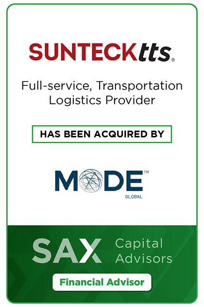 Sunteck TTS. Full service, transportation logistics provider has been acquired by MODE